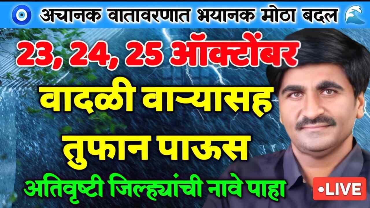 Panjabrao Dakh New Hawaman Andaj: आजपासून ‘या’ भागात अतिमुसळधार पावसाचा इशारा; या जिल्ह्यात अतिवृष्टी! जिल्ह्यांची यादी पहा