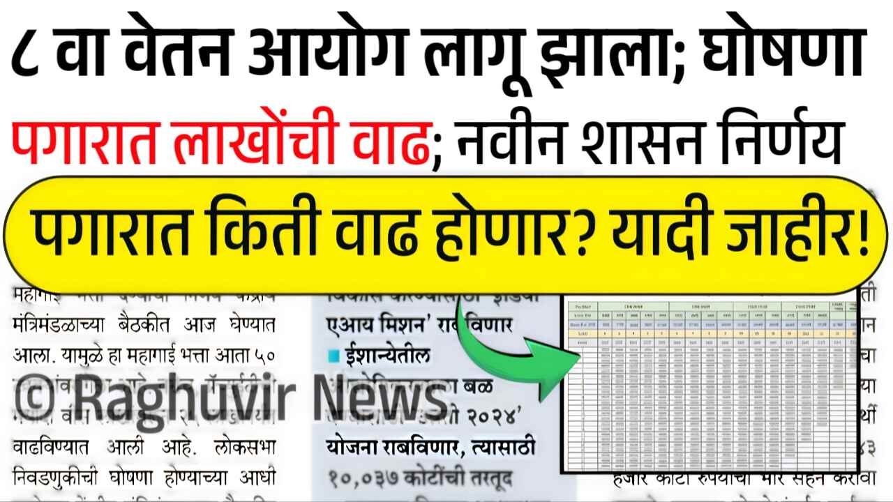 8th Pay Commission List: आठव्या वेतन आयोगास केंद्राची मंजुरी; ५० लाख कर्मचाऱ्यांसाठी मोठी दिवाळी भेट! लाखो रुपये पगार